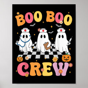 Poster Retro Groovy Boo Boo Crew Halloween Enfermeira Fan