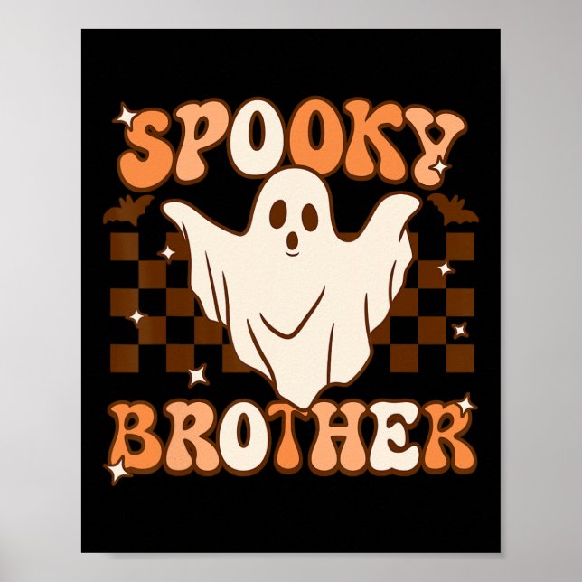Poster Retro Groovy Ghost Spooky Irmão Coincidência de Fi (Frente)