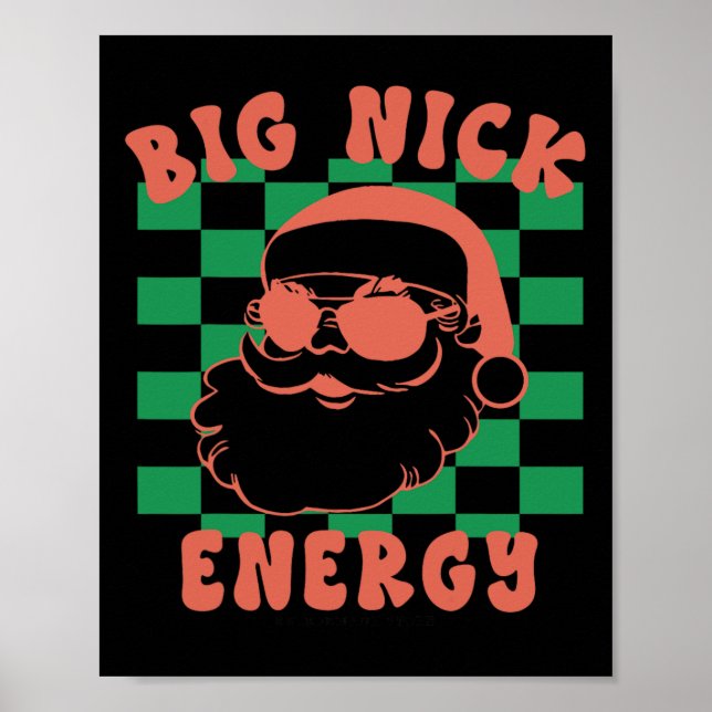 Poster Retro Groovy Grande Nick Papai noel Energy Christm (Frente)