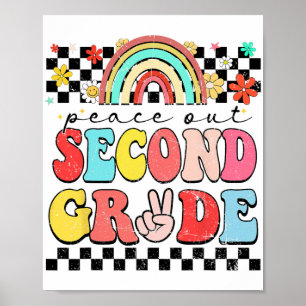 Poster Retro Groovy Grau segundo Feliz Dia Passado Da Esc