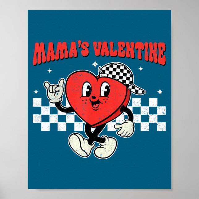 Poster Retro Groovy Heart Throb Valentines Day Toddlers B (Frente)