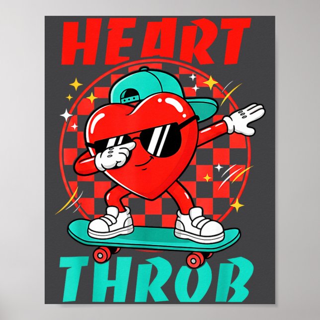 Poster Retro Groovy Heart Throb Valentines Day Toddlers B (Frente)