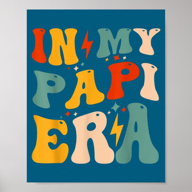 Poster Retro Groovy In My Pa Era Funny Father's Day Mens  (Frente)