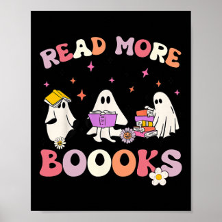 Poster retro Groovy Leia mais livros Ghost Boo ghouf Dive