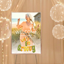 Poster Retro Groovy Photo 60th Birthday Party
