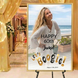 Poster Retro Groovy Photo 60th Birthday Party