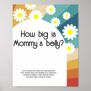 Poster Retro Groovy - Quão grande é a barriga da mamãe jo