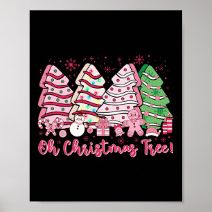 Poster Retro Groovy Rosa Oh Árvore de Natal Faz Debbie C