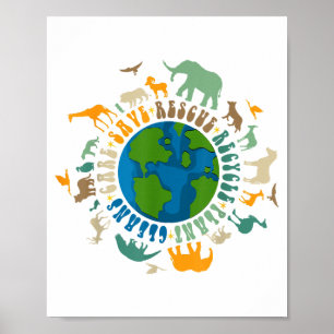Poster Retro Groovy Salve Abelhas Resgate Animais Recicle