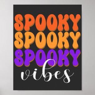 Poster Retro Groovy Spooky Vibes Halloween