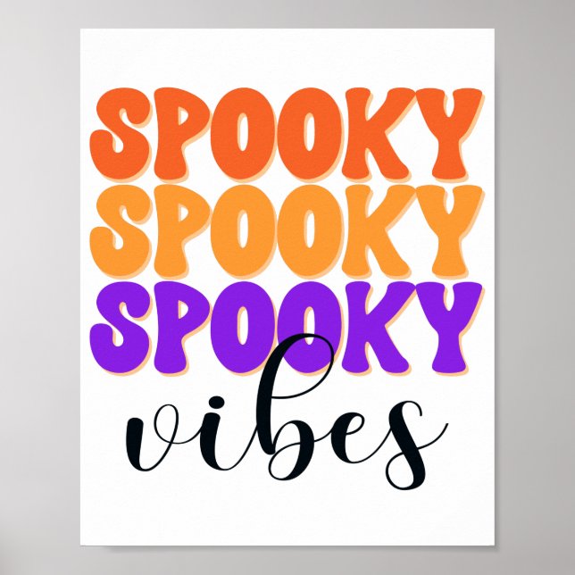 Poster Retro Groovy Spooky Vibes Vintage Halloween (Frente)
