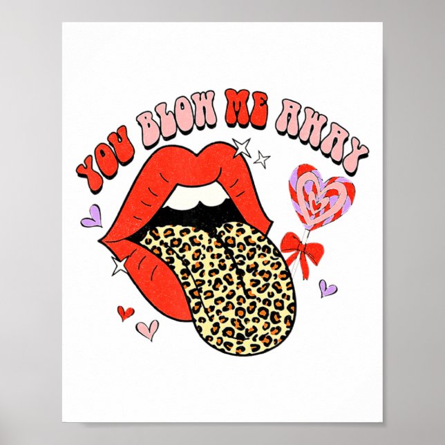 Poster Retro Groovy Valentines Day Dress You Blow Me Away (Frente)