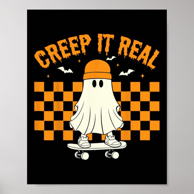 Poster Retro Halloween Ghost Halloween Crepe It Real (Frente)