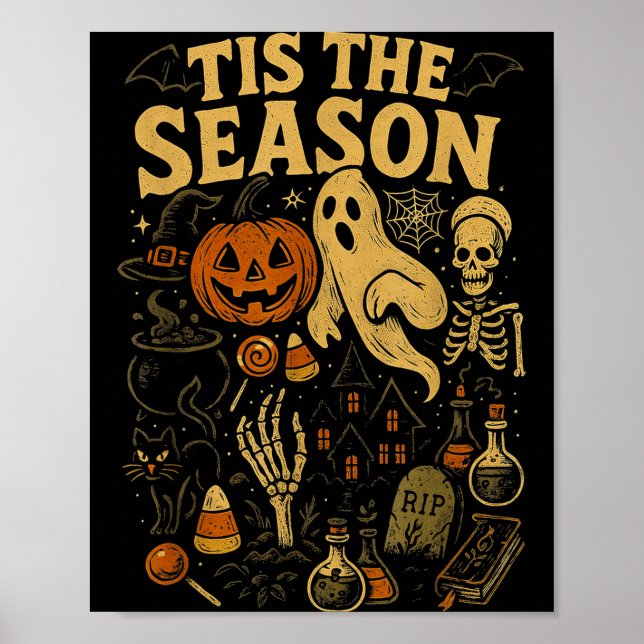 Poster Retro Halloween Tis' The Season  (Frente)