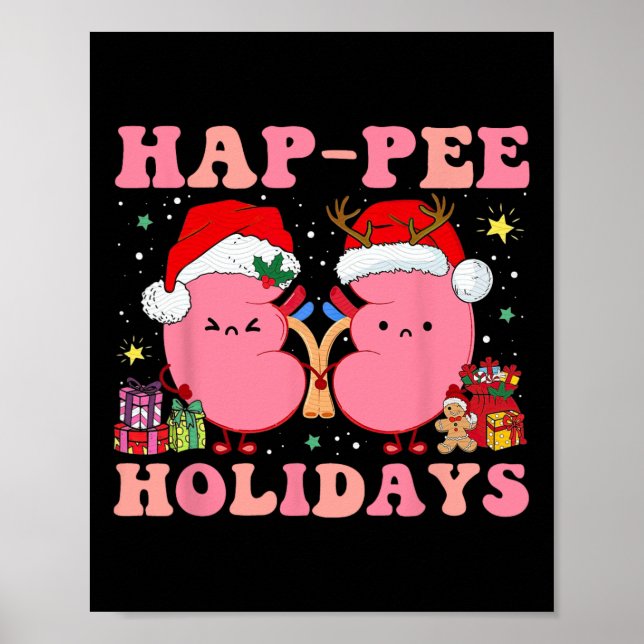 Poster Retro Hap Feriados de Pee Férias de Natal Enfermei (Frente)