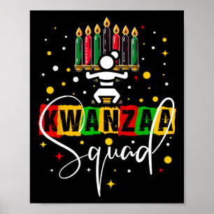 Poster Retro Happy Kwanza Christmas African American Cand