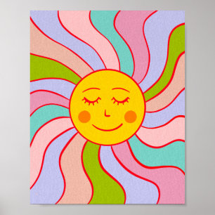 Poster Retro happy sun