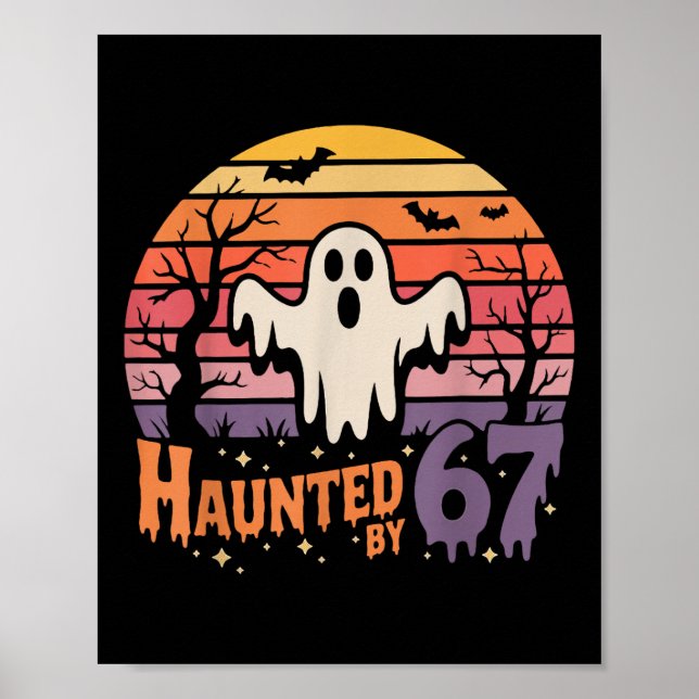 Poster Retro Haunted Meme 67 Six Seven 6 7  (Frente)