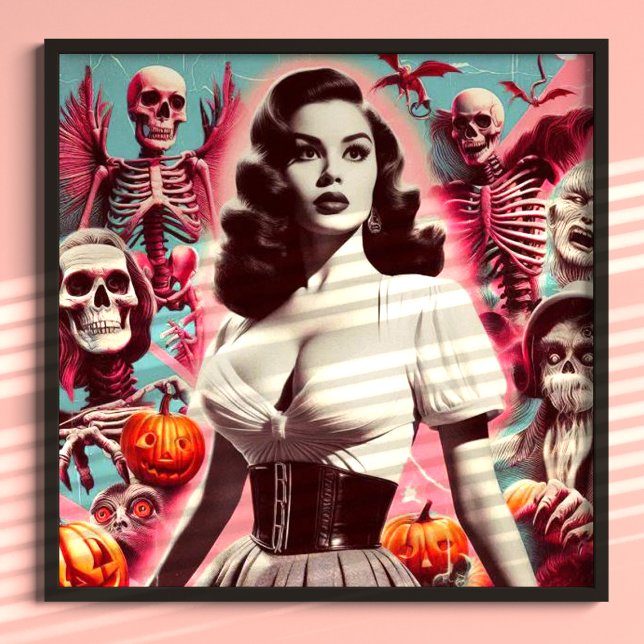 Poster Retro Horror Girl (Criador carregado)