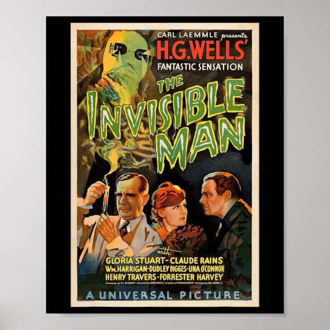 Poster Retro Horror Movie S Monstros Halloween (Frente)