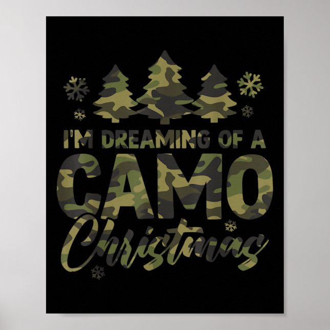 Poster Retro I'm Dreaming Of A Camo Christmas Camouflage  (Frente)