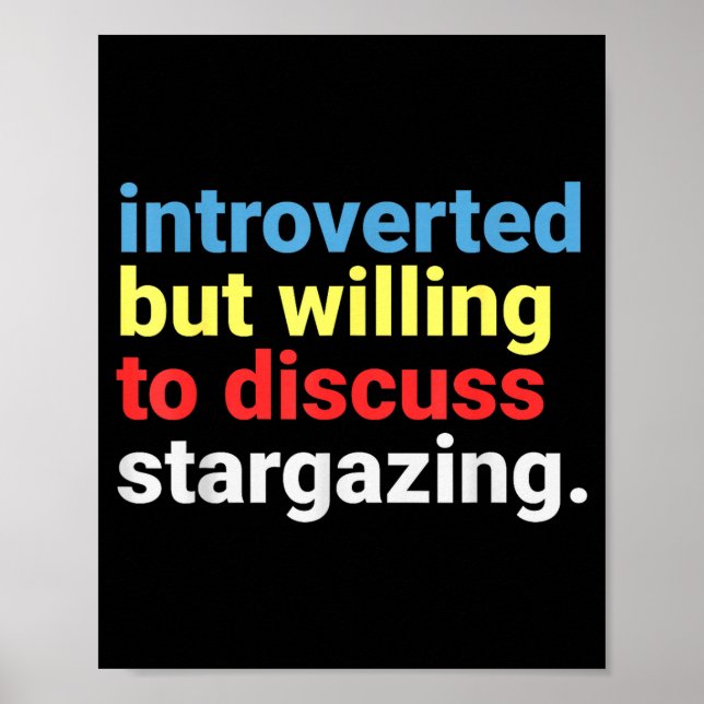 Poster Retro Introverted But Willing Stargazing Lover Fun (Frente)