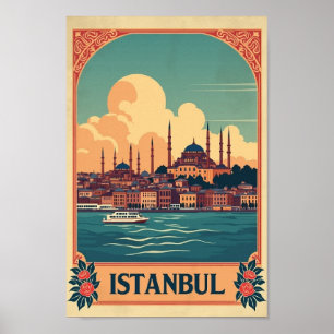 Poster Retro Istambul: Onde o Oriente Encontra o Ocidente