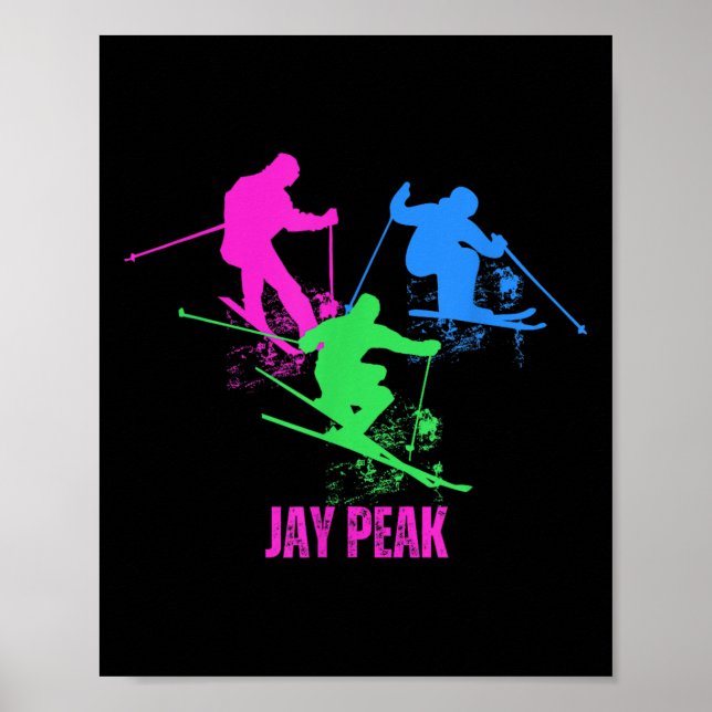 Poster Retro Jay Peak Vermont Skiing Skiier 90 (Frente)
