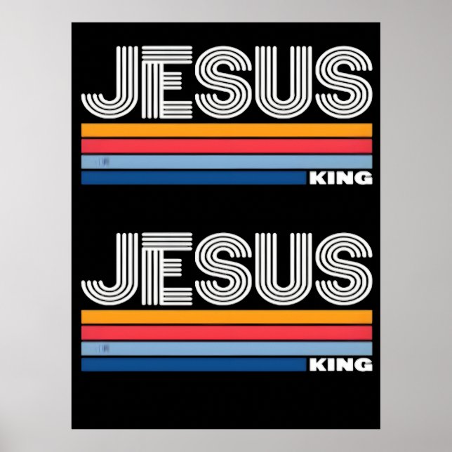 Poster Retro jesus king christian  (Frente)