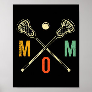 Poster Retro Lacrosse Mãe Lax Mãe Jogador Lax Esportes