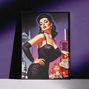 Poster Retro Las Vegas Pin-up
