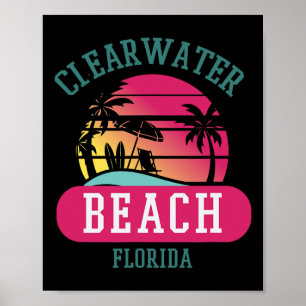 Poster Retro Legal Clearwater Beach Original Florida Beac