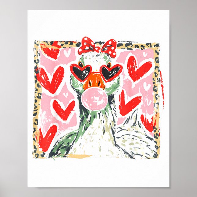 Poster Retro Leopard Valentine Goose Funny Nk Coquette Lo (Frente)