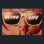 Poster Retro Life Slogan 80 retro Moda<br><div class="desc">Slogan da Retro Life com uma bela imagem de pop de uma garota de cabelos do arco-íris com a moda do tema retrorreflector estilo 70 ou 80. Moda bonita e colorida.</div>