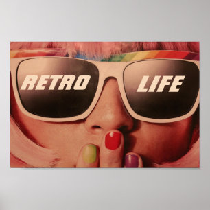 Poster Retro Life Slogan 80 retro Moda
