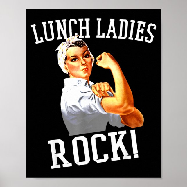Poster Retro Lunch Ladies Rock Cafeteria Worker Funny Lun (Frente)