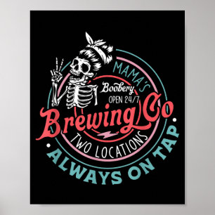 Poster Retro Mama's Ery Brewing Co Amamentação Divertida