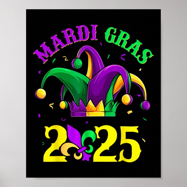 Poster Retro Mardi Gras 2025, Sala de Figurino da Parada  (Frente)