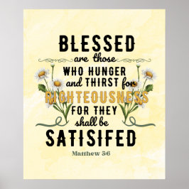 Poster Retro Matthew 5:6 Watercolor