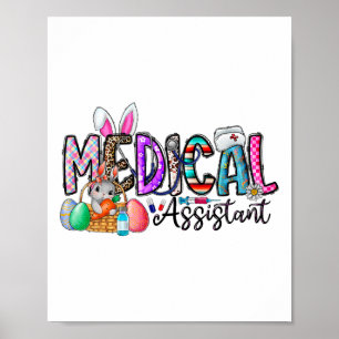 Poster Retro Medicina Instante Páscoa de Ovos Enfermeiros