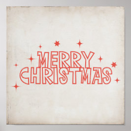 Poster Retro Merry Christmas Typography
