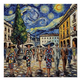 Pôster Retro Milan Fashion Scene