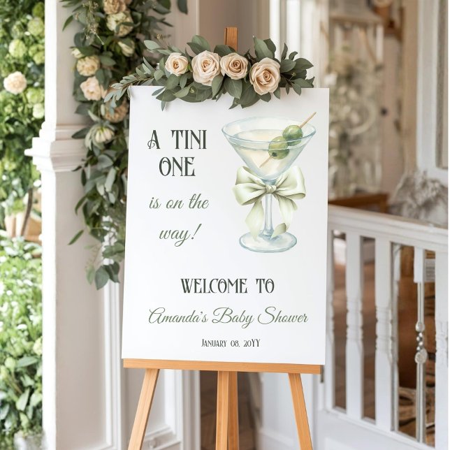 Poster Retro Minimalist A Tini One Martini Baby Shower (Criador carregado)