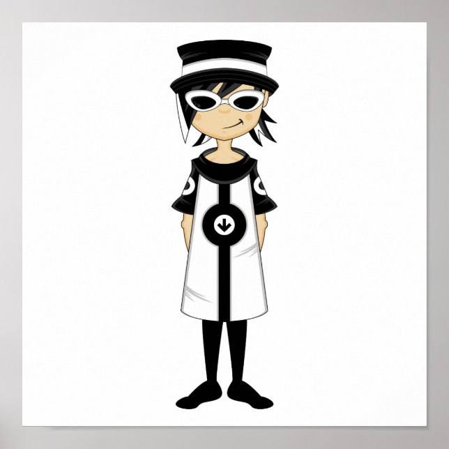 Poster Retro Mod Girl Print (Frente)