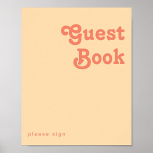Poster Retro Moderno   Livro de Visitas para Assinatura L