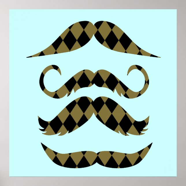 Pôster Retro Mustaches (Frente)