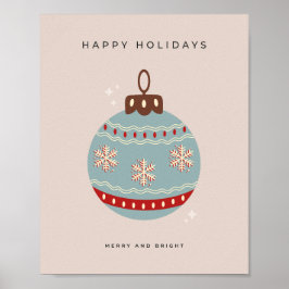 Poster Retro Natais vintages Bauble