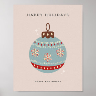 Poster Retro Natais vintages Bauble