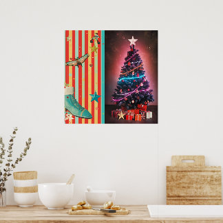 Poster Retro Neon Christmas
