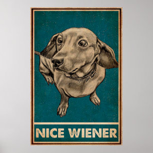 Poster Retro Nice Bumbum Dachshund citações engraçadas